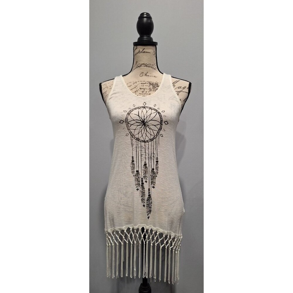 EUC Copper Key Womens Dreamcatcher Fringe Tank TopSz. S